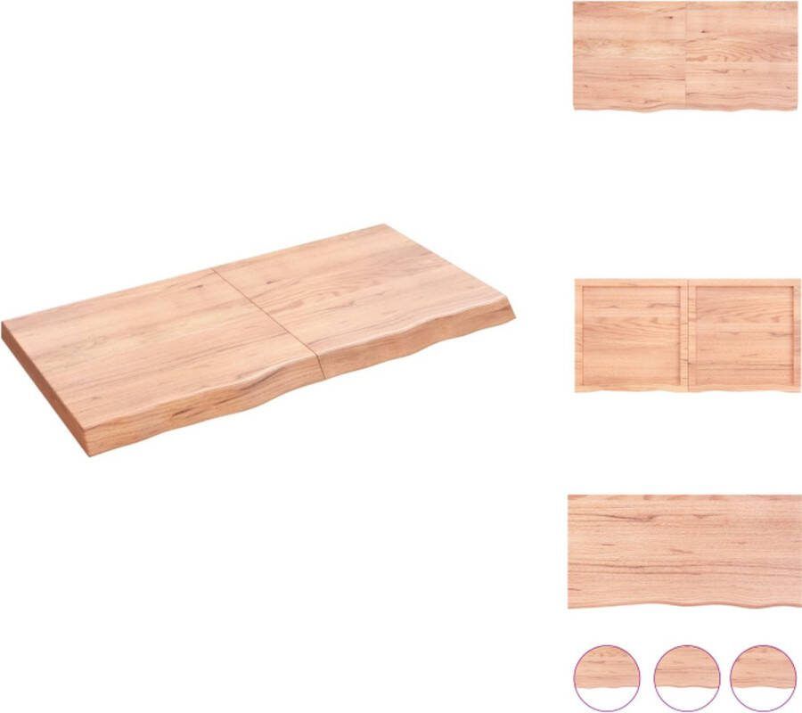 VidaXL Wandplank Eikenhout 120 x 60 x 6 cm Lichtbruin Draagvermogen 28.8 kg Wandsteun
