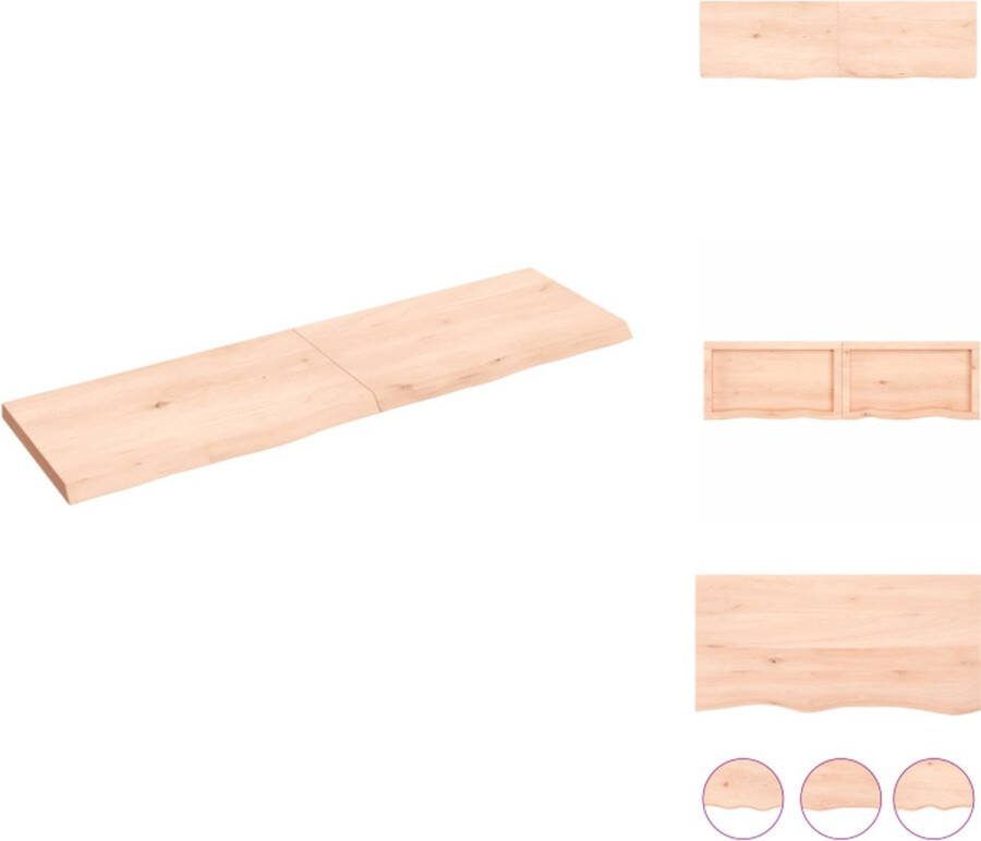 VidaXL Wandplank Eikenhout 140 x 40 x 4 cm Rustieke stijl Handgemaakt Onbehandeld Wandsteun