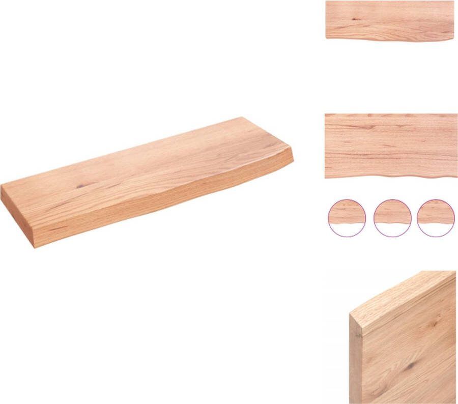 VidaXL Wandplank Eikenhout 60 x 20 x 4 cm Natuurlijke Rand Wandsteun