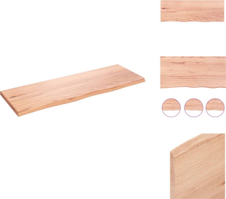VidaXL Wandplank Eikenhout 80 x 30 x 2 cm Lichtbruin Draagvermogen 20 kg Wandsteun