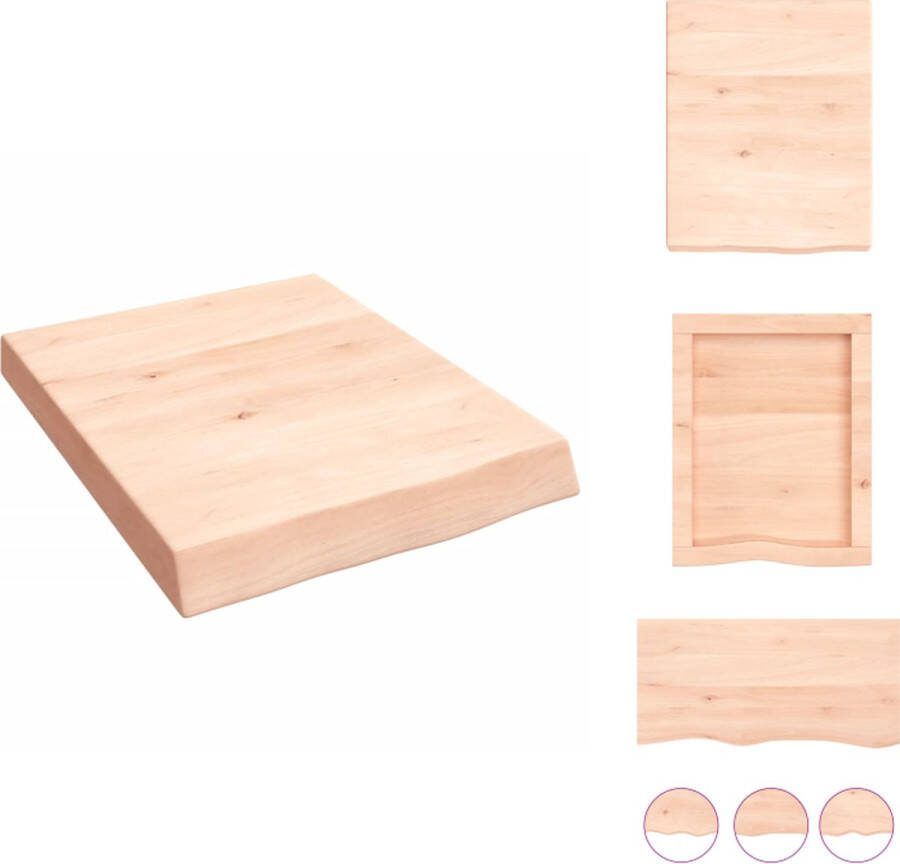 VidaXL Wandplank Eikenhout Natuurlijke rand 40x50x6 cm 20 kg draagvermogen Wandsteun