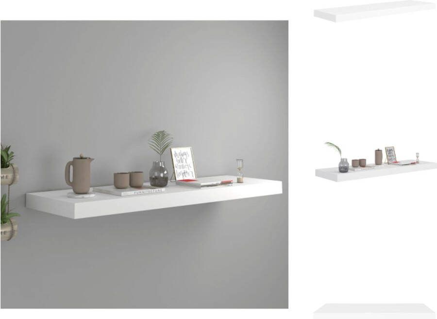 VidaXL Wandplank Honingraat MDF Wit 80 x 23.5 x 3.8 cm Onzichtbaar montagesysteem Wandsteun