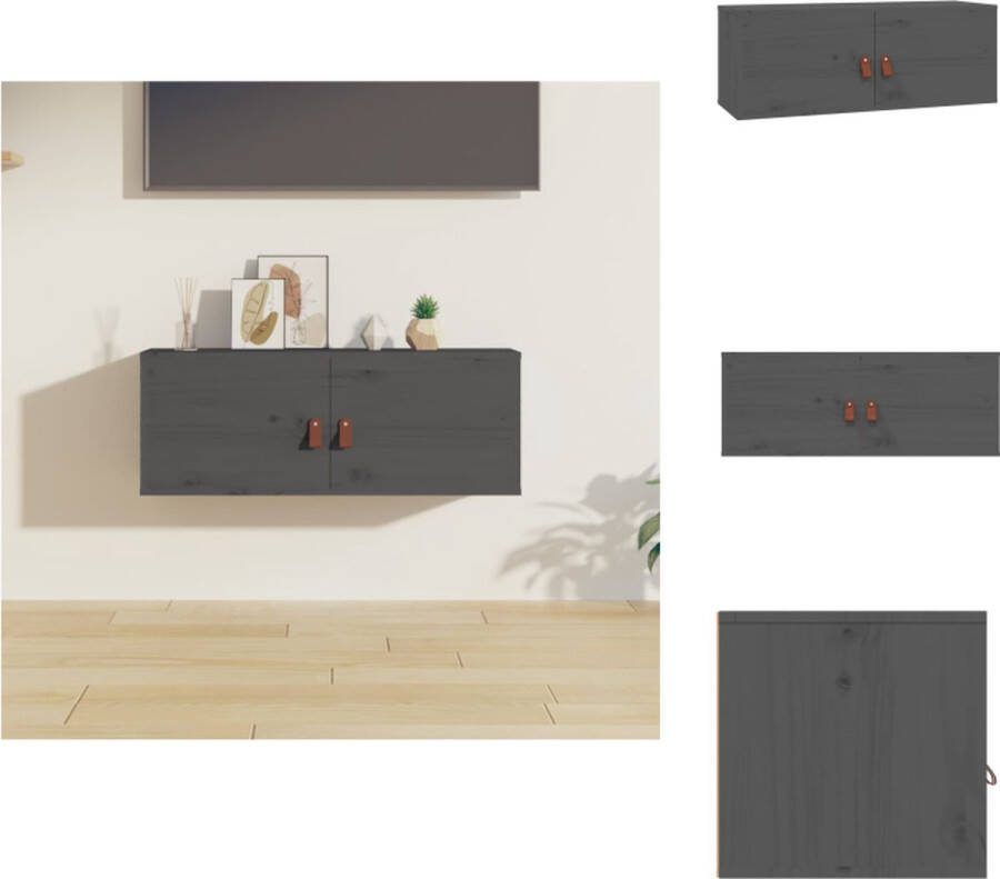 VidaXL Wandplank Hout 80 x 30 x 30 cm Grijs Wandsteun