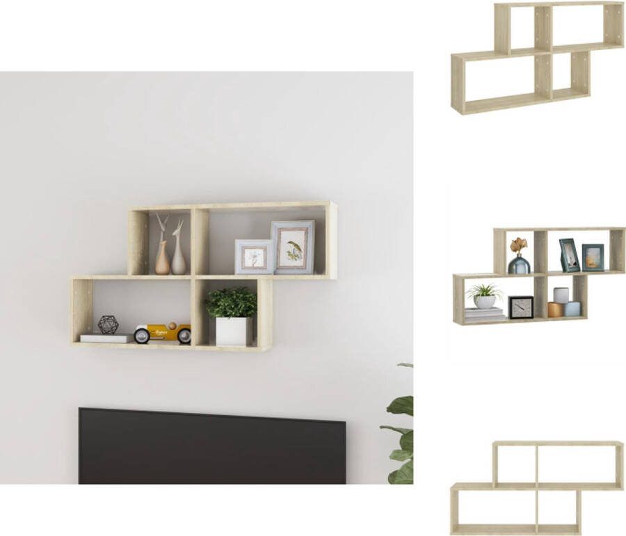 VidaXL Wandplank Kubus 100 x 18 x 53 cm Sonoma eiken Montage vereist Wandsteun