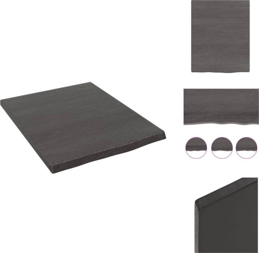 VidaXL Wandplank Massief Eikenhout 40 x 50 x 2 cm Donkergrijs Draagvermogen 20 kg Wandsteun