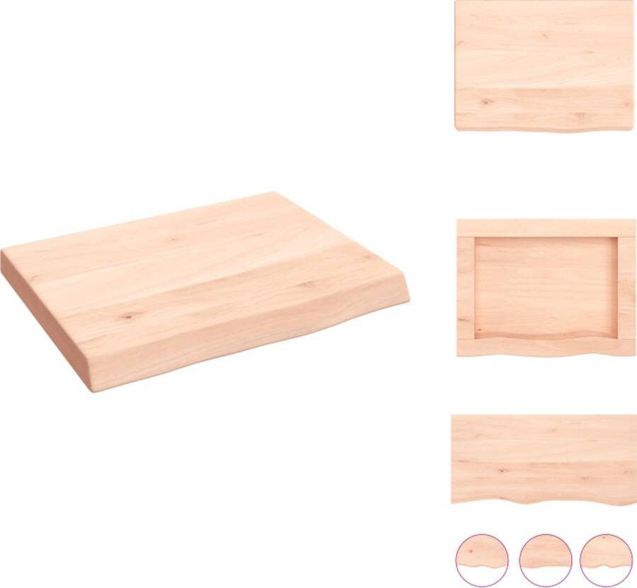 VidaXL Wandplank Massief eikenhout 40x30x4 cm Draagvermogen- 20 kg Wandsteun
