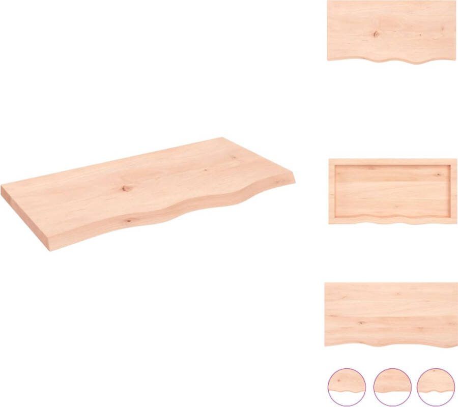 VidaXL Wandplank Massief Eikenhout 80 x 40 x 4 cm Rustieke Stijl Wandsteun