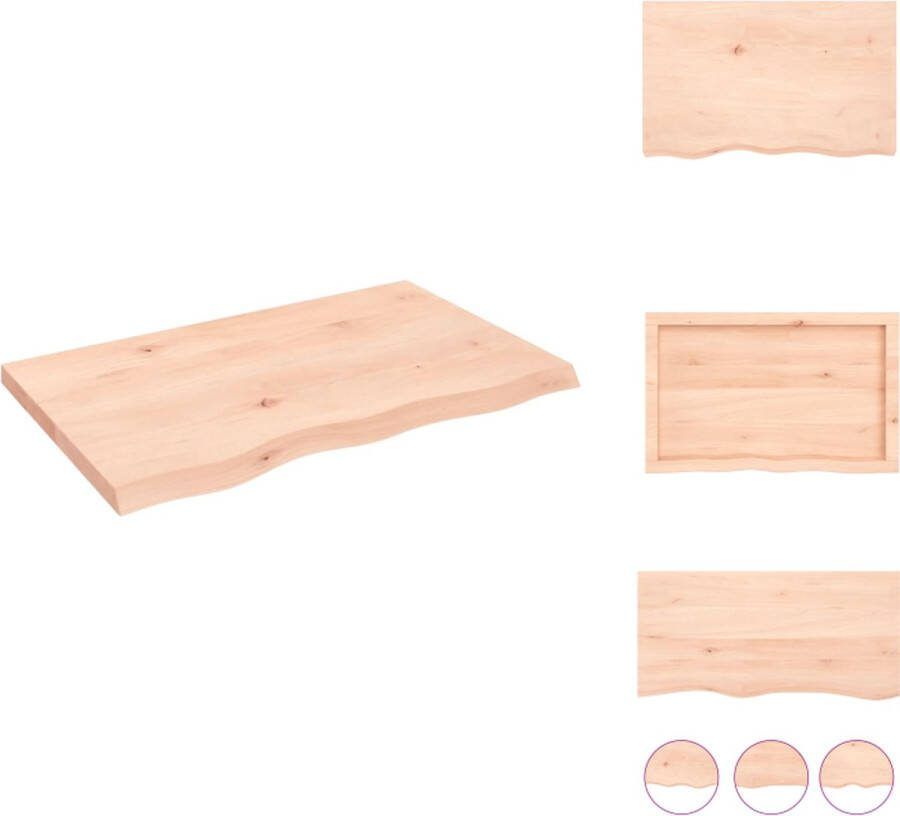 VidaXL Wandplank Massief Eikenhout 80x50x4cm Rustieke Stijl Wandsteun
