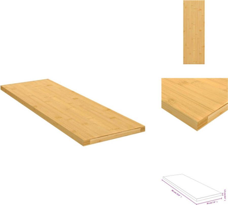 VidaXL Wandplank Praktisch Decoratief Bamboe 60 x 20 x 1.5 cm Wandsteun