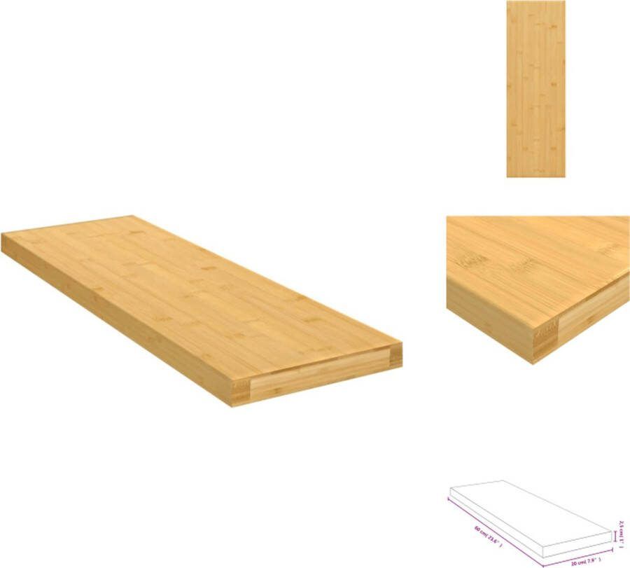 VidaXL Wandplank Praktisch en decoratief Bamboe 60x20x2.5 cm Rustieke stijl Wandsteun