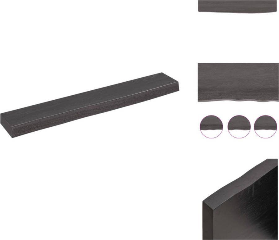 VidaXL Wandplank Rustiek Eikenhout 60 x 10 x 4 cm Donkergrijs Wandsteun