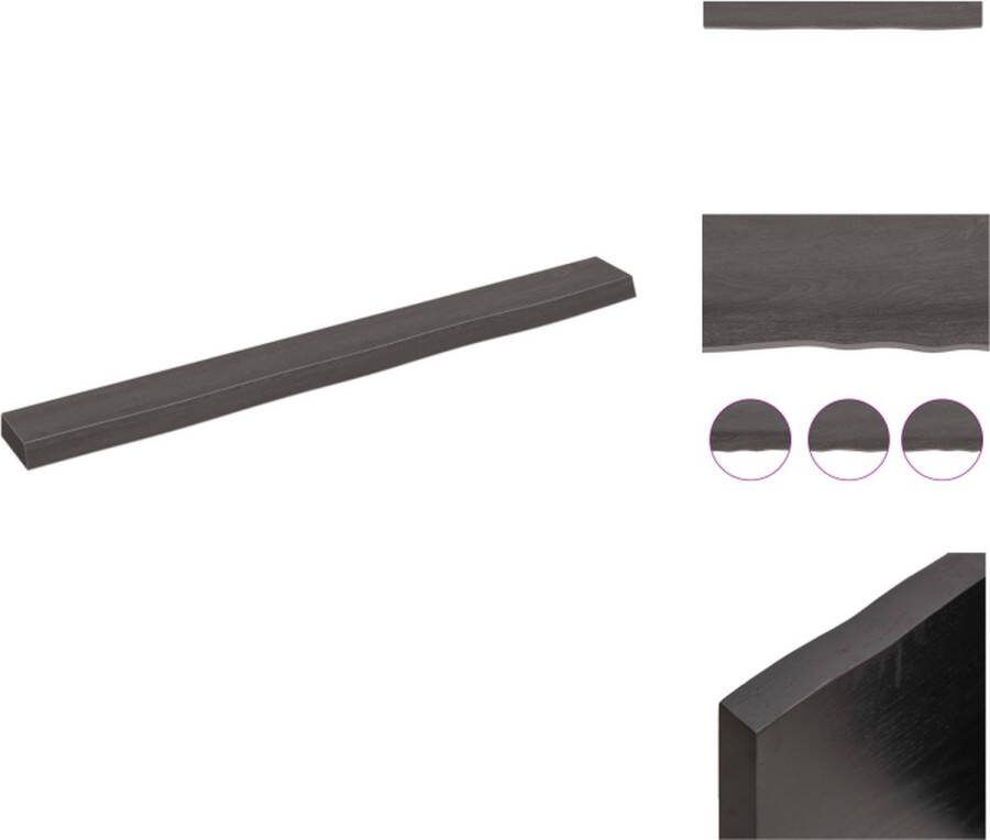 VidaXL Wandplank Rustieke Stijl 100 x 10 x 4 cm Massief eikenhout Donkergrijs Draagvermogen 20 kg Wandsteun
