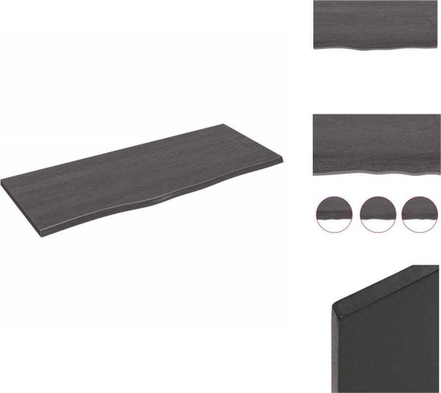 VidaXL Wandplank Rustieke Stijl 100 x 40 x 2 cm Massief Eikenhout Donkergrijs 32 kg Draagvermogen Wandsteun