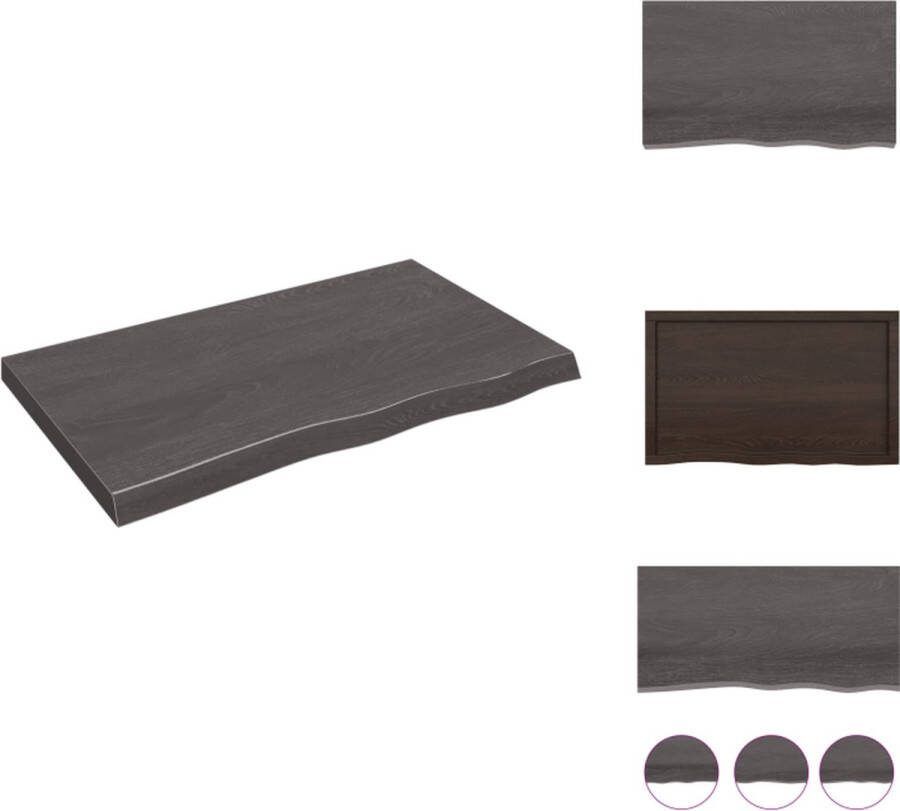 VidaXL Wandplank Rustieke Stijl 100 x 60 x 6 cm Massief Eikenhout Donkergrijs Wandsteun