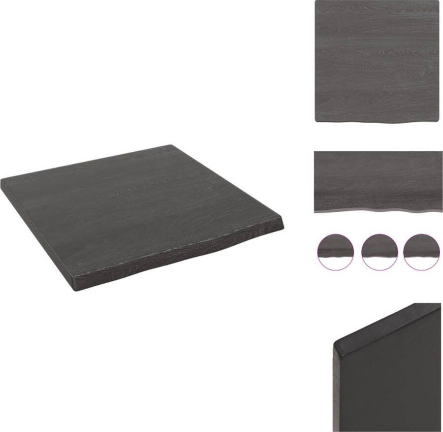 VidaXL Wandplank Rustieke Stijl 40 x 40 x 2 cm Donkergrijs Massief Eikenhout met Donkere Afwerking Wandsteun