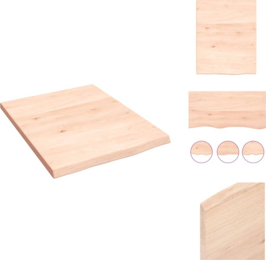 VidaXL Wandplank Rustieke Stijl 40 x 50 x 2 cm Massief Eikenhout Draagvermogen 20 kg Wandsteun
