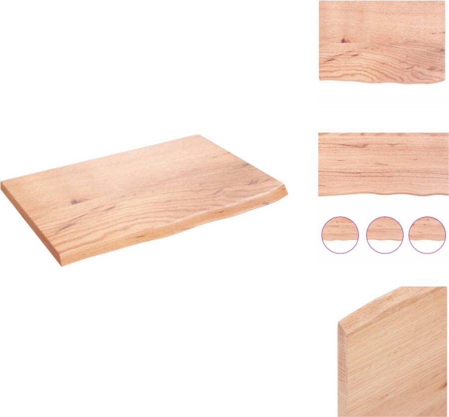 VidaXL Wandplank Rustieke Stijl 60 x 40 x 2 cm Massief Eikenhout Draagvermogen 20 kg Wandsteun