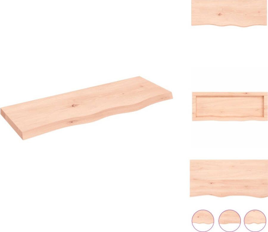 VidaXL Wandplank Rustieke Stijl 80 x 30 x 4 cm Massief Eikenhout Natuurlijke Rand Wandsteun