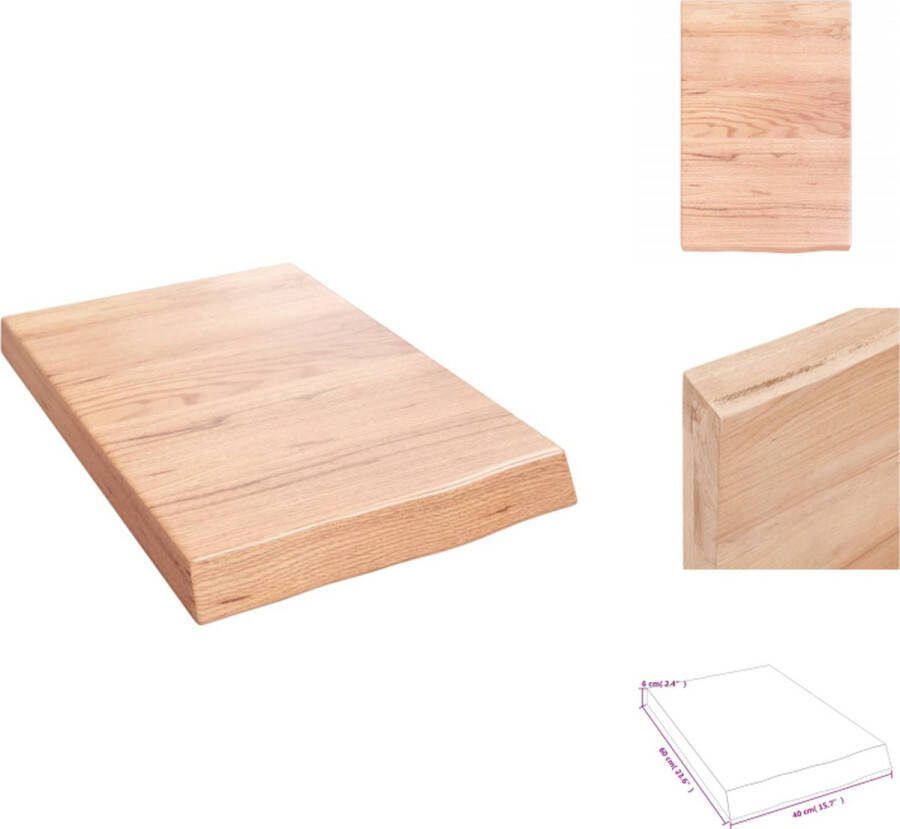 VidaXL Wandplank Rustieke Stijl Eikenhout 40 x 60 x 6 cm Draagvermogen 20 kg Wandsteun