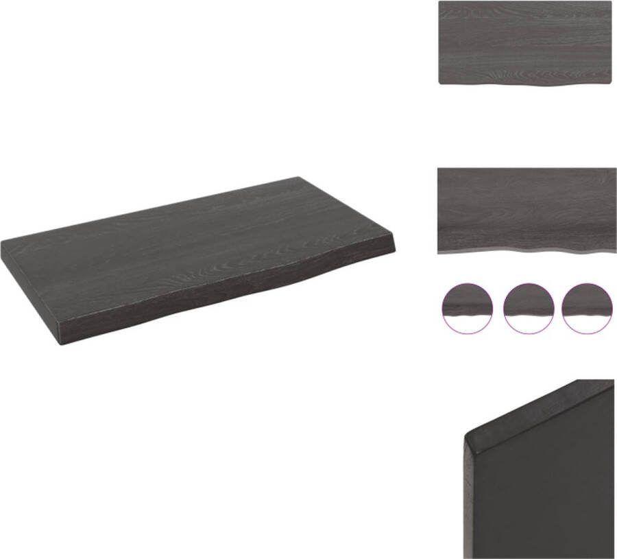 VidaXL Wandplank Rustieke Stijl Eikenhout 40x20x2 cm Donkergrijs Wandsteun