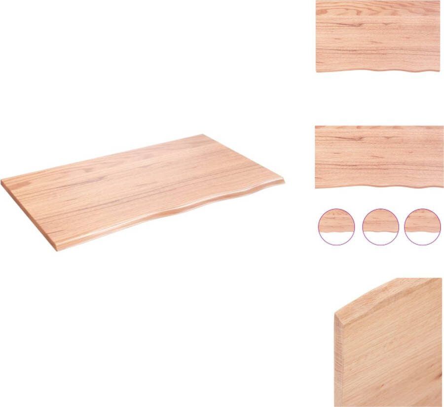 VidaXL Wandplank Rustieke Stijl Massief Eikenhout 100 x 60 x 2 cm Draagvermogen 48 kg Wandsteun
