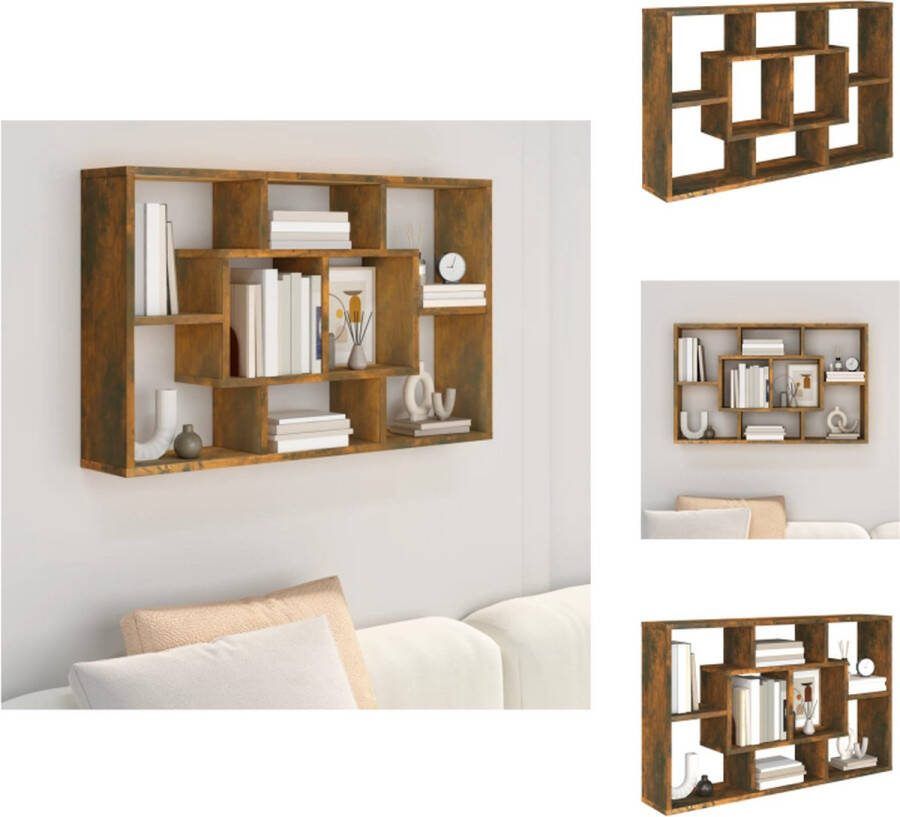 VidaXL Wandplank Smoked Oak 85x16x52.5 cm Houten Schap Wandsteun