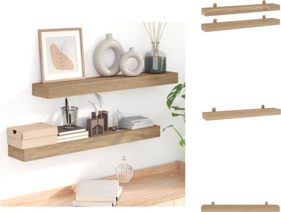 VidaXL Wandplank Teakhout 90 x 15 x 6 cm Decoratief en Functioneel Wandsteun