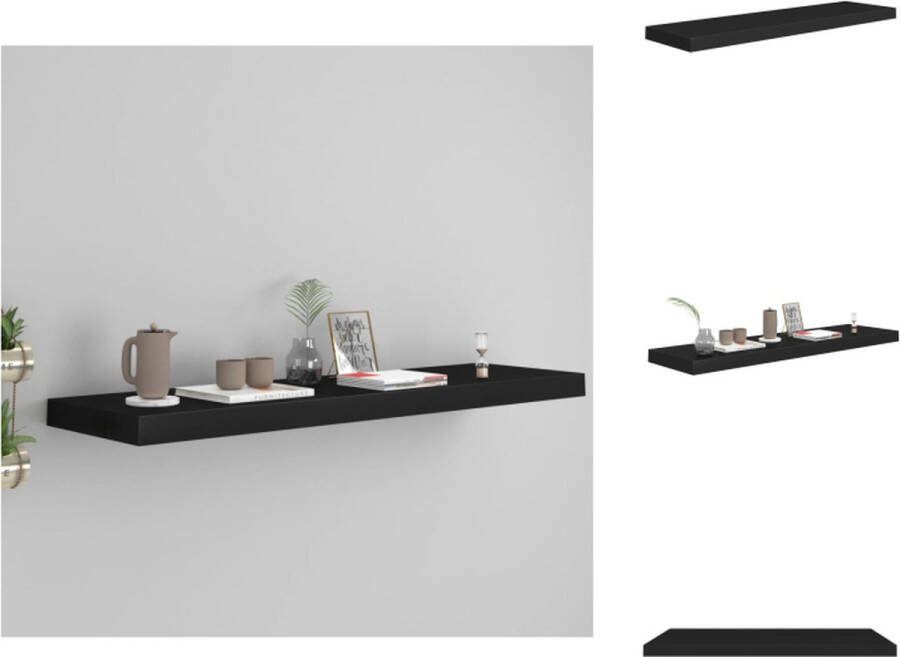 VidaXL Wandplank Zwart Honingraat MDF Metaal 90x23.5x3.8 cm Wandsteun