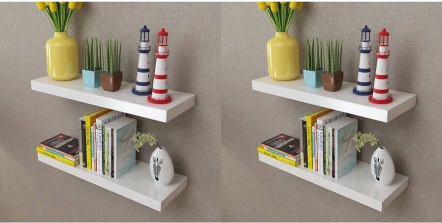 VidaXL -Wandplanken-4-st-60-cm-wit