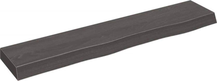 VidaXL -Wandschap-100x20x6-cm-behandeld-massief-eikenhout-donkergrijs