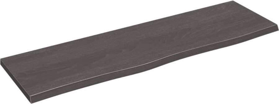 VidaXL -Wandschap-100x30x2-cm-behandeld-massief-eikenhout-donkergrijs