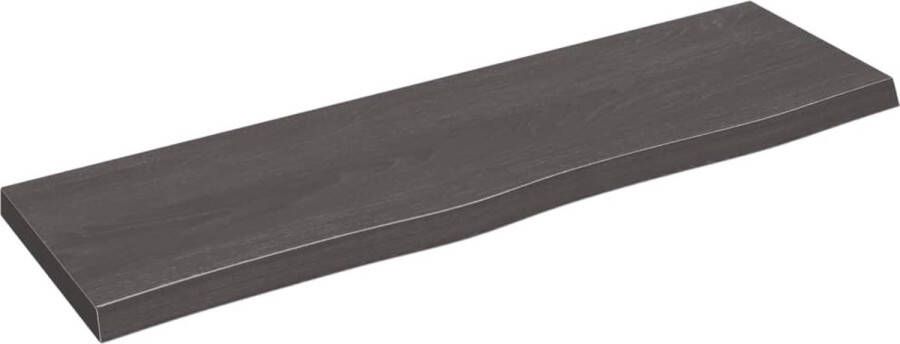 VidaXL -Wandschap-100x30x4-cm-behandeld-massief-eikenhout-donkergrijs