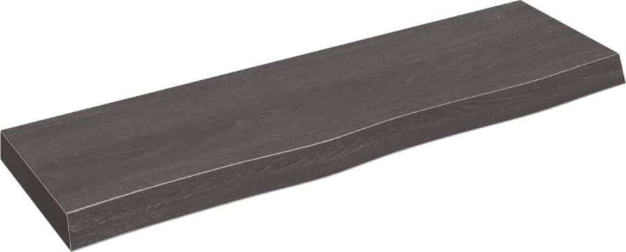 VidaXL -Wandschap-100x30x6-cm-behandeld-massief-eikenhout-donkergrijs