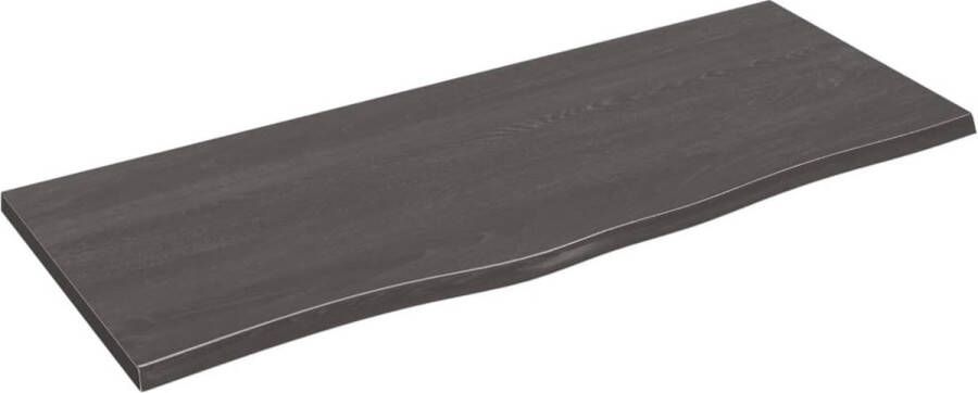 VidaXL -Wandschap-100x40x2-cm-behandeld-massief-eikenhout-donkergrijs