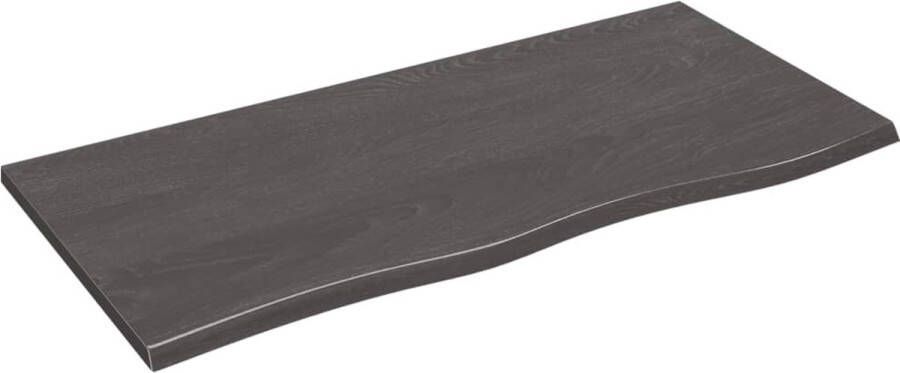VidaXL -Wandschap-100x50x2-cm-behandeld-massief-eikenhout-donkergrijs