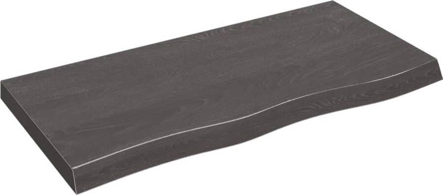 VidaXL -Wandschap-100x50x6-cm-behandeld-massief-eikenhout-donkergrijs