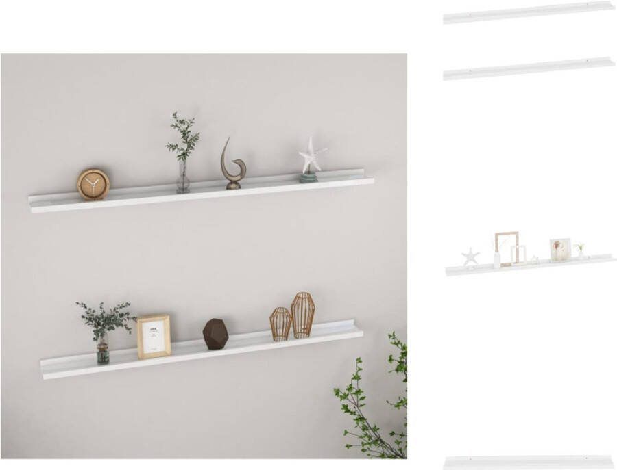 VidaXL Wandschap 115x9x3cm Hoogglans wit MDF Wandsteun