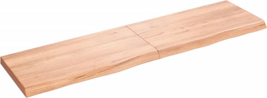 VidaXL Wandschap 120x30x(2-4)cm behandeld massief eikenhout lichtbruin