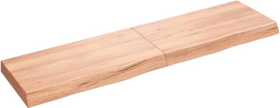 VidaXL Wandschap 120x30x(2-6)cm behandeld massief eikenhout lichtbruin