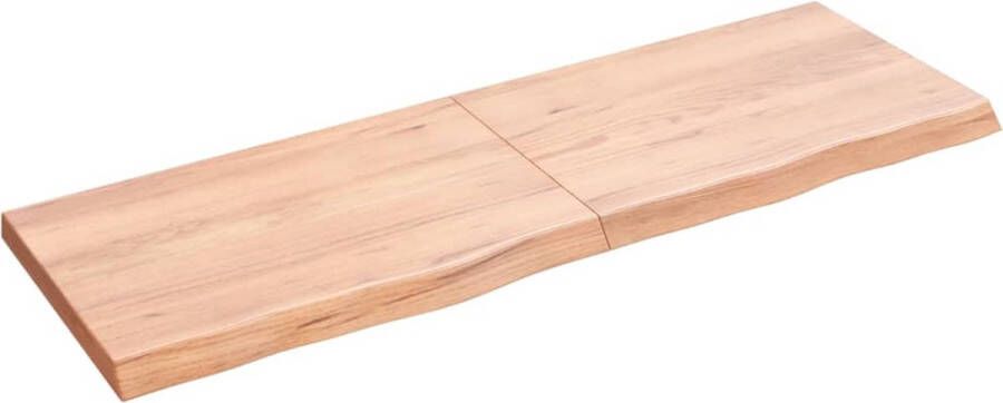 VidaXL Wandschap 120x40x(2-4)cm behandeld massief eikenhout lichtbruin