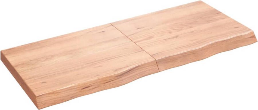 VidaXL Wandschap 120x50x(2-6)cm behandeld massief eikenhout lichtbruin