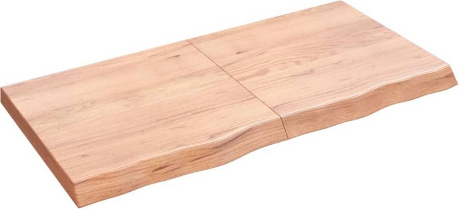 VidaXL Wandschap 120x60x(2-6)cm behandeld massief eikenhout lichtbruin