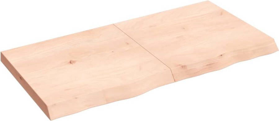 VidaXL Wandschap 120x60x(2-6) cm onbehandeld massief eikenhout