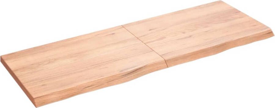 VidaXL Wandschap 140x50x(2-4)cm behandeld massief eikenhout lichtbruin