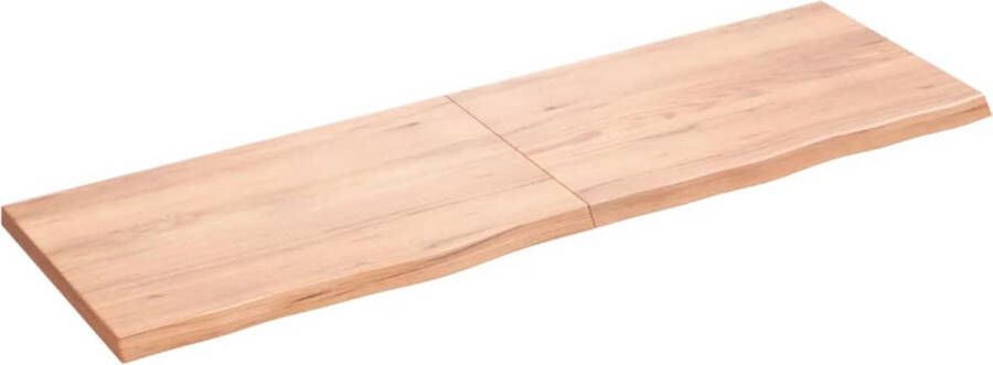 VidaXL Wandschap 160x50x(2-4)cm behandeld massief eikenhout lichtbruin