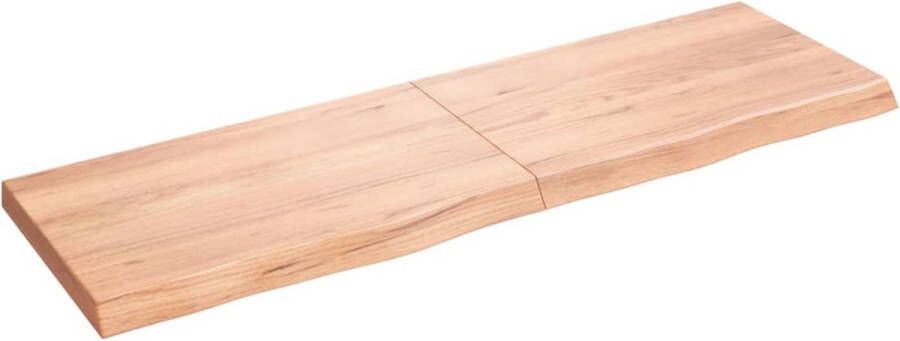 VidaXL Wandschap 160x50x(2-6)cm behandeld massief eikenhout lichtbruin