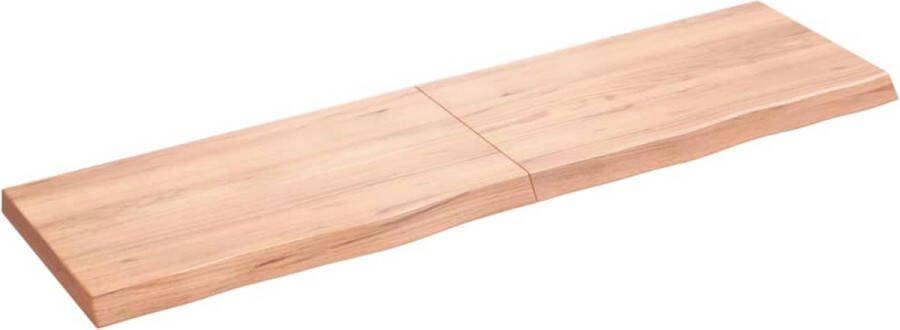 VidaXL Wandschap 180x50x(2-6)cm behandeld massief eikenhout lichtbruin