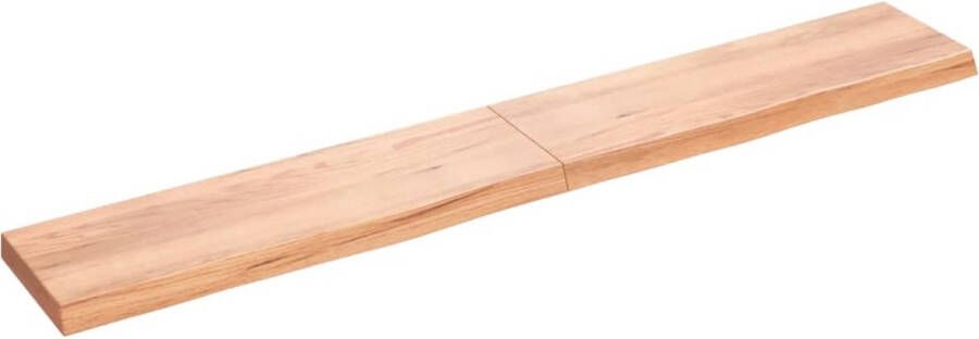 VidaXL Wandschap 200x30x(2-6)cm behandeld massief eikenhout lichtbruin