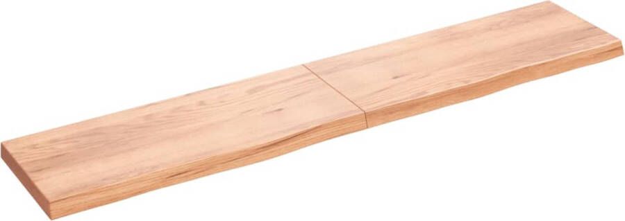 VidaXL Wandschap 200x40x(2-6)cm behandeld massief eikenhout lichtbruin