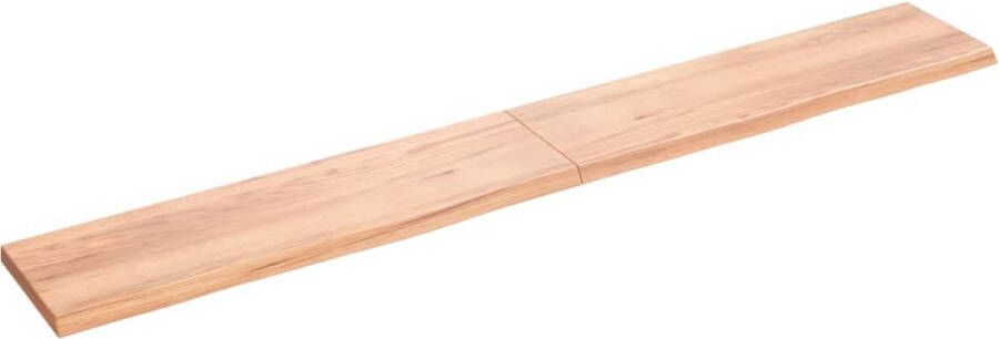 VidaXL Wandschap 220x30x(2-4)cm behandeld massief eikenhout lichtbruin